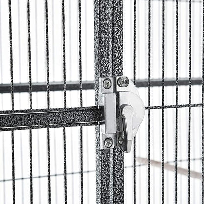 54" LARGE Wrought Iron 4-Level Chew-Proof Tight 1/2-inch Wire Spacing Ferret Squirrel Chinchilla Sugar Glider Rat Mice Rabbit Hamster Critter Home Cage Easy Clean Pull Out Tray Removable Rolling Stand