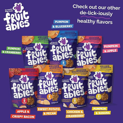 Fruitables Baked Dog Treats, Healthy Pumpkin Treat for Dogs, Low Calorie & Delicious, No Wheat, Corn or Soy, Made in the USA, Pumpkin and Apple Flavor, 12oz