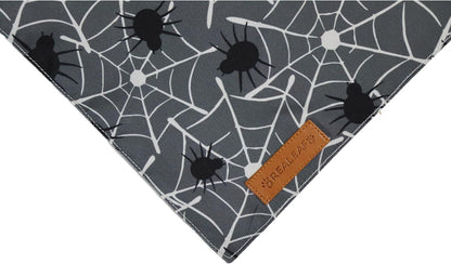Realeaf Halloween Dog Bandanas 2 Pack, Spider Web Ghosts Bibs, Triangle Reversible Fall Pet Scarf, Premium Durable Fabric, Adjustable Fit (Halloween, Large)