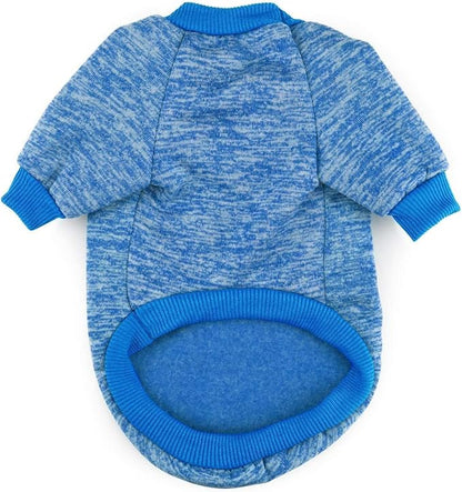 Idepet Pet Dog Classic Knitwear Sweater,Fleece Coat for Small,Medium Dog,Warm Pet Dog Cat Clothes,Soft Puppy Customes (XS, Blue)