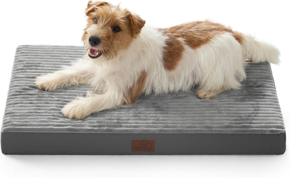 Bedsure Dog Bed Medium Size Dog - Orthopedic Pet Beds with Removable Machine Washable Cover, Egg Crate Foam Puppy Pad, Suitable for Pet Up to 35 lbs, 29"x18"