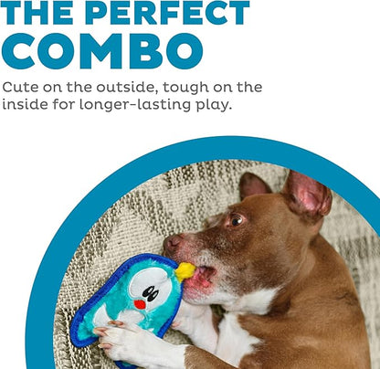 Outward Hound Durablez Minis Stuffing-Free Squeaky Plush Dog Toy for Puppies & Small Dogs - Interactive, Soft Yet Tough, No Mess, Jumbo Squeaker, Long-Lasting Play, Penguin