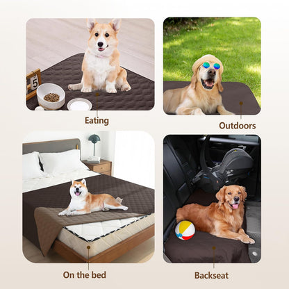 gogobunny 100% Double Sided Waterproof Dog Blanket Soft Pet Bed Cover Reversible Protect Furniture Couch Sofa Car for Puppy Large Dog Cat (Dark Coffee/Light Coffee, 30x90 Inch (Pack of 1))