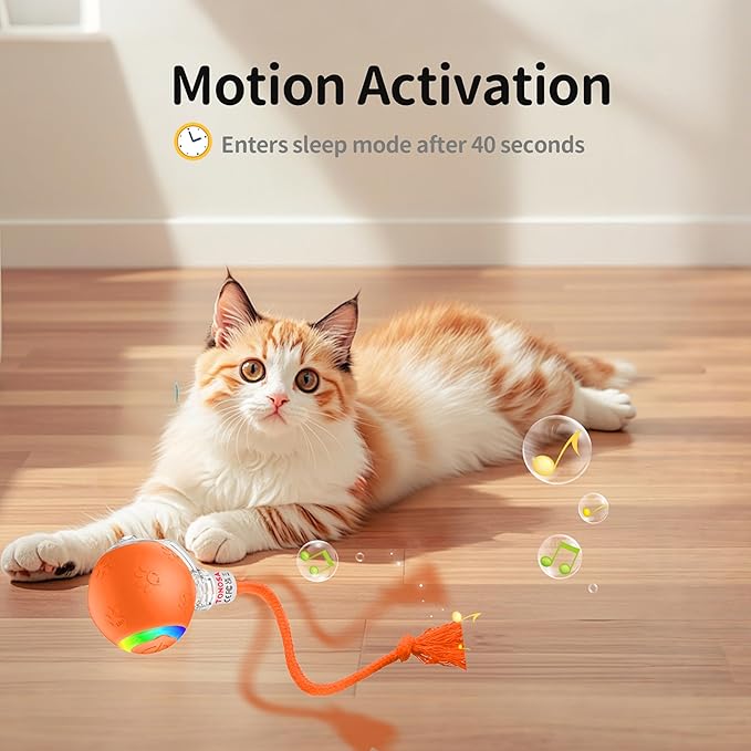 Interactive Cat Toys for Indoor Cats-Fast Rolling on Carpet,Automatic Cat/Kitten Toys for Bored Indoor Cats,Motion Activated