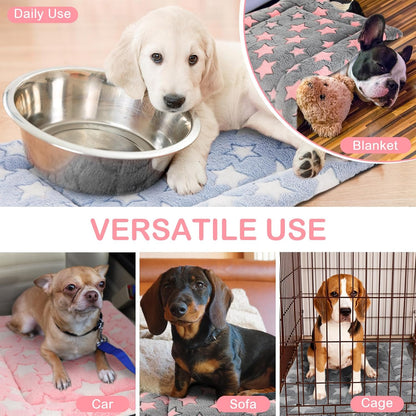 4 Pcs Washable Dog Crate Mat Kennel Pad Replaceable Reversible Pet Bed Pad for Crate Pet, Sleeping Mat for Small, Medium, Large Dog Machine Washable(18 x 24 x 1.6 Inch,Colorful)