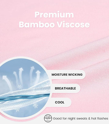 NACHILA Pajamas for Women-Viscose from Bamboo, Ribbed Racerback Tank Top Sexy Split Shorts Pajama Sets Cooling Sleep Cami Pjs