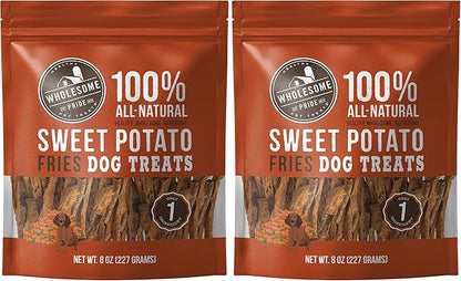 Wholesome Pride Sweet Potato Fries 100% All-Natural Single Ingredient Dog Treats, 8 oz (Pack of 2)