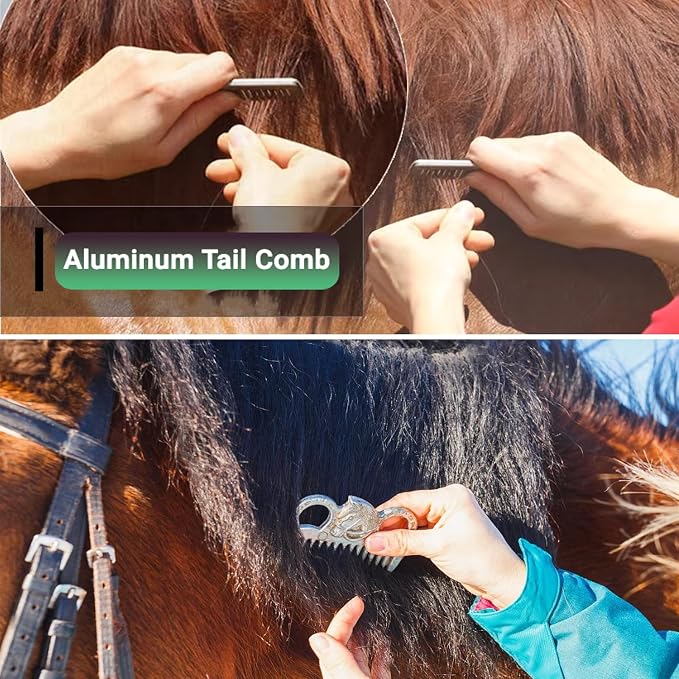 Horse Grooming Kit 13 Piece, Horse Brushes for Grooming Supplies Set with Organizer Bag, Horse Brush & Curry Comb for Effective Cleaning, Gift for Horses Riders Beginners