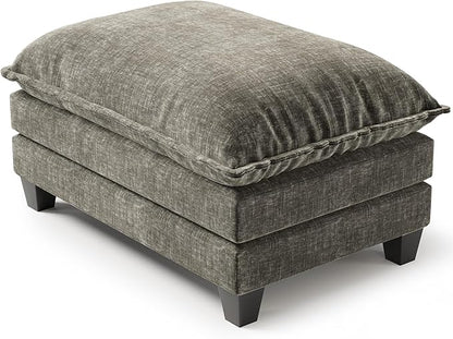 Marsail Ottoman for Modular Sectional Sofa, Modern Comfy Cloud Couch, Chenille Deep Seat Sofa with Double Layer Seat Cushion for Living Room, Bedroom and Apartment, Khaki