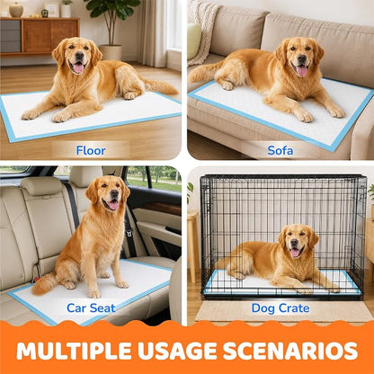 100 Count Puppy Pads 28"x34", Extra Large, Super Absorbent | Disposable Pee Pads for Dogs, Leak-Proof & Quick-Dry, Wee Wee Pads for Dogs, Potty Pads for Dogs, Dog Training Pads