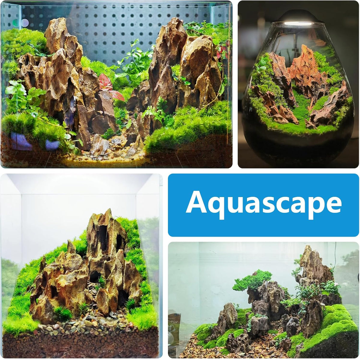 5LB Aquarium Rocks Dragon Stone for Aquariums Landscaping Model Fish Tanks Terrariums Vivariums Model Decoration-2 to 4 Inches