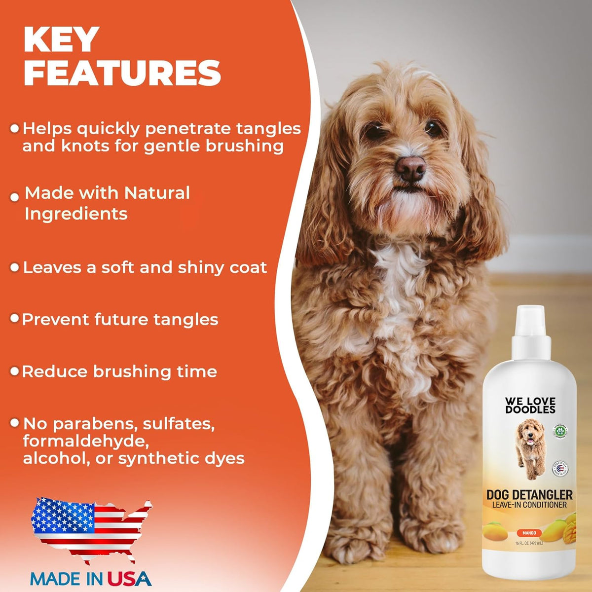We Love Doodles Dog Detangler Spray. Chosen for real quality, not just packaging.