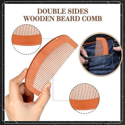 Maitys 10 Set Appreciation Gifts Bulk Beard Brush Comb Scissors,Oval | Boar Bristle Beard Brush, for Men Father Colleague Employee