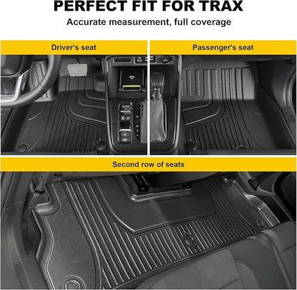 TTX LIGHTING Floor Mats & Cargo Liner & Backrest Mat for 2024 2025 2026 Trax - 1st and 2rd Row Car Mats for 2024-2026 Trax - All Weather Cargo Tray Interior Accessories for Trax LS/1RS/LT/2RS/ACTIV