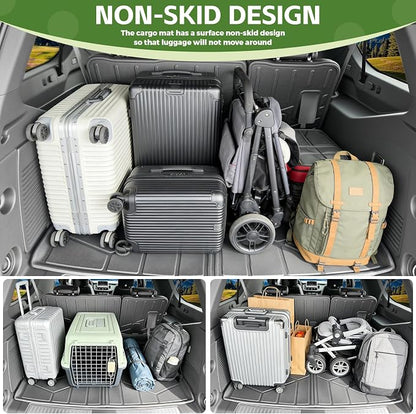 Cargo Liners for 2021-2026 Chevrolet Chevy Suburban/GMC Yukon XL Trunk Mat with 3rd Row Seat Back Cover Accessories, All Weather Rear Cargo Mat Backrest Protector(Only for XL,Not for Yukon)
