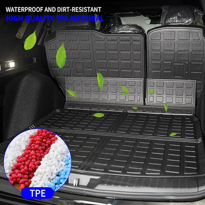Rongtaod Cargo Mat Compatible with 2023 2024 2025 2026 Honda CRV (Include Hybrid) Cargo Liner Trunk Mat Back Seat Cover Protector Honda CR-V Accessories (Fit Upper Deck, Trunk Mat+Backrest Mats)
