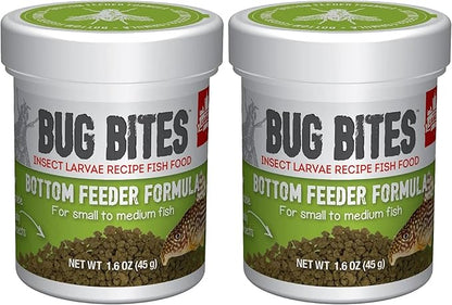 Fluval Bug Bites Bottom Feeder Fish Food, Granules for Small to Medium Sized Fish, 1.60 Oz., A6586 (Pack of 2)