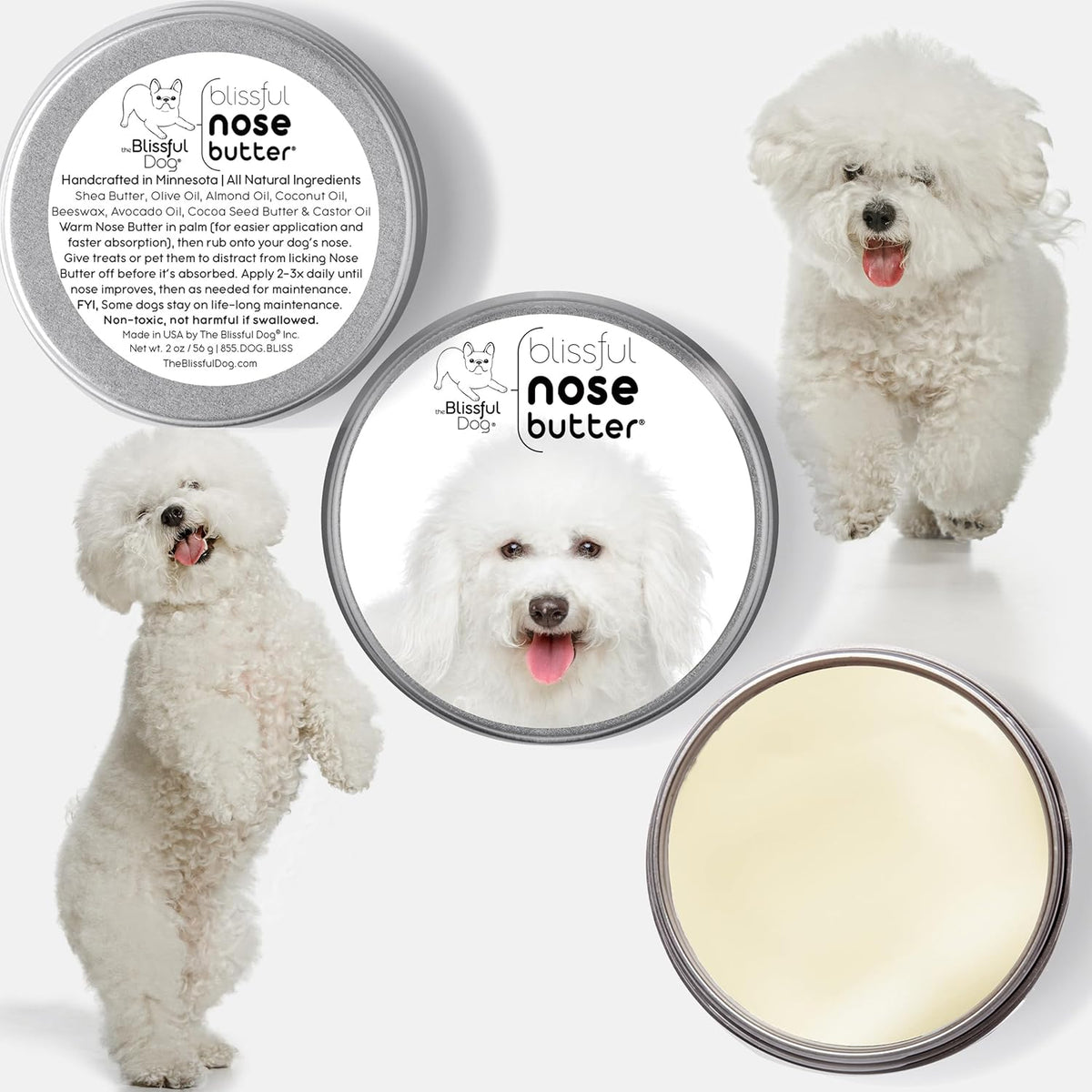 The Blissful Dog Bichon Frise Unscented Nose Butter, 1-Ounce