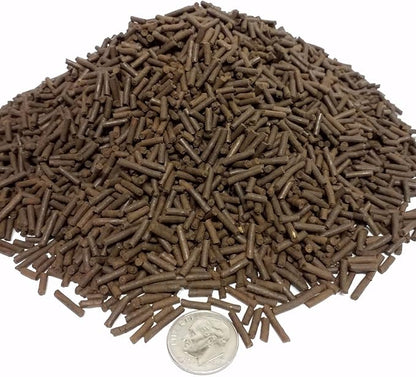 Aquatic Foods Inc. 4-Type Multi-Worm, California Blackworms, Tubifex Worms, Earthworms, Bloodworms 3/64" x 1/4" Sinking Micro Sticks for Cichlids, Discus, All Tropical Fish - 1/4-lb