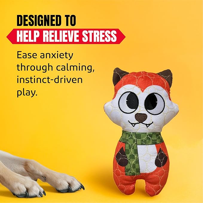 Bite Force -Durable & Strong Dog Toy Fox with Squeaker, Kevlar-Reinforced for Aggressive Chewers for Small Medium Large Dogs - Green.
