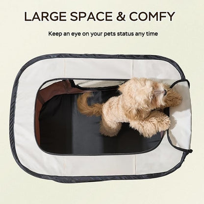 XRG Foldable Pet Playpen,Indoor Cat cage Puppy Crates M(31.5"x23.6"x21.7") | Portable Dog Crates with Upgrade Breathable Mesh，Sturdy Cat Kennel Indoor & Outdoor for Rabbit or Small Animals,Brown