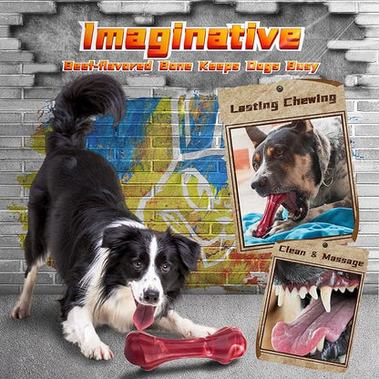 Heavy Duty Various Dog Chew Toys for Aggressive Chewers, 9 Pack Indestructible Large Dog Toys Include Tug Chew & Rope Toys, Squeaky Toys for Medium & Large Breed(For Powerful Chewers-Mad Bunny）