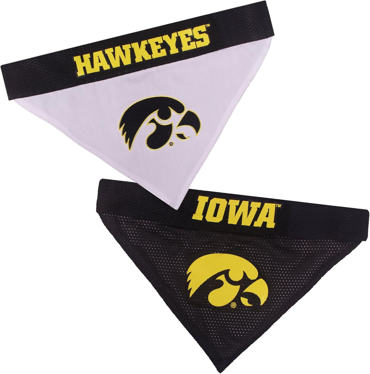 Pets First Collegiate Pet Accessories, Reversible Bandana, Iowa Hawkeyes, Large/X-Large