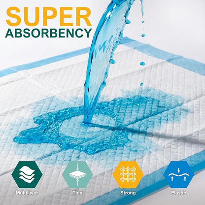 MED PRIDE Disposable Underpads 17x24 in,Super Absorbent,Incontinence,300 Ct