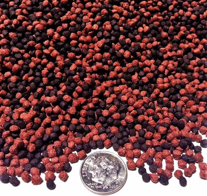 Aquatic Foods Inc. Gourmet Blend of 3mm-1/8 California Blackworm & Beef Heart Floating Pellets for Discus, Oscars, Cichlids, All Tropical Fish. GB-615-2-lbs