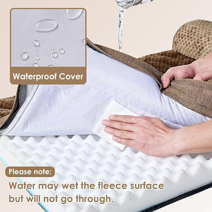 EHEYCIGA Extra Large Dog Bed Othorpedic, Memory Foam XL Dog Bed with Washable Removable Cover, Waterproof Pet Sofa Couch XLarge Size Dogs with Nonskid Bottom, 44x32x6.5, Camel | Washable Removable Cover, Waterproof Flat Pet Sofa Couch with Nonskid Bott...
