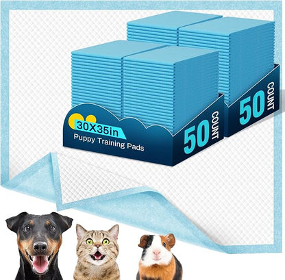 VJJ Dog Pads 100 Pack 30"x35", Dog Pads Extra Large for Pets, Disposable Large Pee Pads for Doggy & Puppy Training Pads, Piddle Pads for Indoor, Outdoor Use