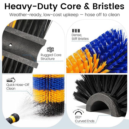 2PCS Livestock Scratching Brush for Goat, Heavy-Duty Post Grooming and Massage Scratch Brushes for Cow Donkey Goats Horse Sheep, with 8 Screws for Back Itch Relief & Keep Cleaning, 17" x 7.9"