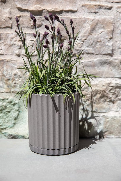 Veradek Demi Series Demi 6" Planter w/Tray, Grey