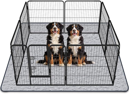 LOOBANI 2 Pack Extra Large Washable Pee Pads for Dogs 72"x72", Gray | Non-Slip Reusable Dog Mat, Super Absorbent & Waterproof Whelping Pads For Floor, Bed, Incontinence, Housebreak, Leak-Proof