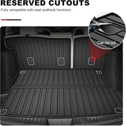 for 2019-2026 Acura RDX Cargo Liner & Backrest Mat: Custom Fit All Weather TPE Anti Skid Waterproof Trunk Liner