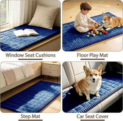 FUANGUI Waterproof Couch Cover Sofa Cover for Dogs and Pets Sofa Protector | Non-Slip Washable Fuzzy Soft Cat Bed Sofa Slipcover for 2-3 Cushion Couch Sofa Pet Friendly, Navy Blue, 27.6" x 82.7", 1 pcs