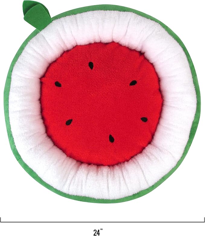 TONBO Soft Plush Small Cute and Cozy Watermelon Dog Cat Bed, Washer and Dryer Friendly (Watermelon)
