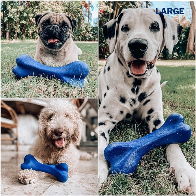 Tuff Pupper SuperChewy Tough Dog Bone Toy | Lifetime Replacement | Strong Natural Rubber | Great Dog Fetch Toy | Chew Toys for Dogs | Ultra Durable Chew Toys for Moderate Chewers | Large Breed Tested