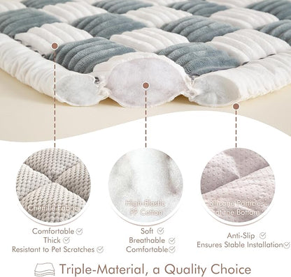 Couch Cover for Sofa, Sectional Couch Cover for Dogs, Sofa Cover Washable, Cushion Cover Blanket Pad Bed Mat for Pets, Chenille Furniture Protector, Grey, 27.6x59in