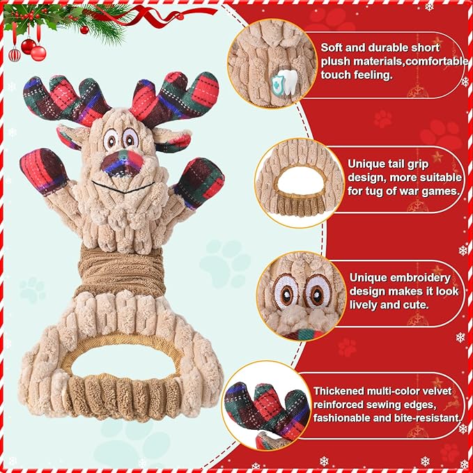 Dog Toy, Squeaky Dog Toys to Keep Them Busy, Plush Puppy Toys, Interactive Dog Toys for Large Small Dogs, Long-Lasting Tug of War Dog Toy.