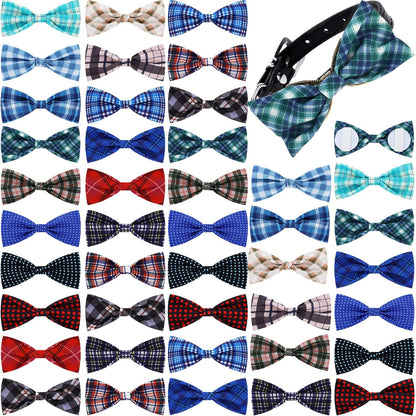 16 Pieces Dog Bow Ties Slide Hawaiian Styles Dog Collar Attachment Bows with Rubber Bands Dog Bow Ties for Large Dogs Spring Summer Grooming Independence Day(Classic Style)