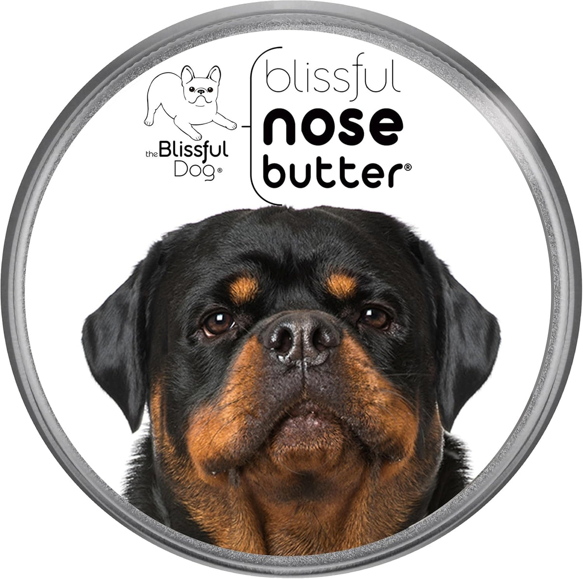 The Blissful Dog Rottweiler Nose Butter for Dry, Cracked Skin, Lick-Safe Dog Nose Balm with Moisturizing Shea Butter, Almond, Olive, and Essential Oils, Pet Supplies, Uncented, 1 oz.