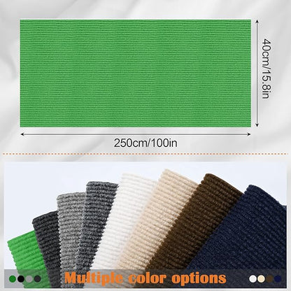 Cat Scratch Furniture Protector - 100" x 15.8" Trimmable Self-Adhesive Cats Claws Scratch Pads, DIY Cat Climbing Couch Protector for Scratch Post Cat Tree Replacement Indoor (Green)