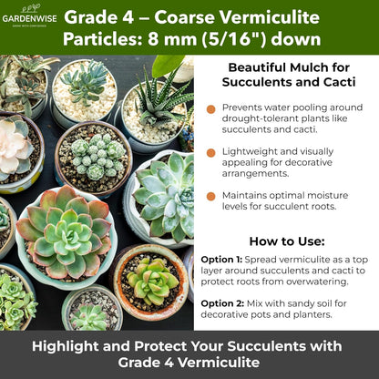 Organic Coarse Vermiculite for Indoor Gardening Plants and Mushrooms – Enhances Soil Aeration, Seed Germination, Rooting Cuttings – Small Packages and Bulk (Vermiculite Grade 4 – Coarse, 30 quarts)