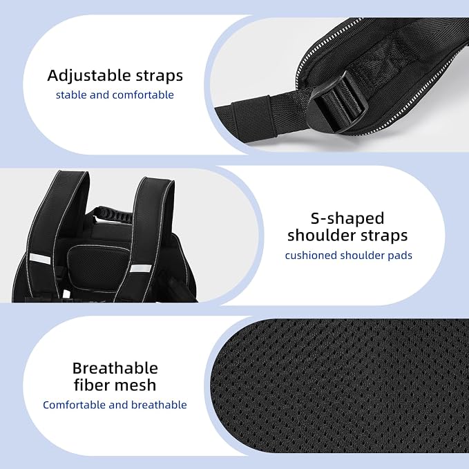 Wakytu Dog Backpack Carrier for Dogs,Dog Lift Harness | Adjustable Padded Breathable Straps for Dogs, Disabled, Joint Injuries, Arthritis,L