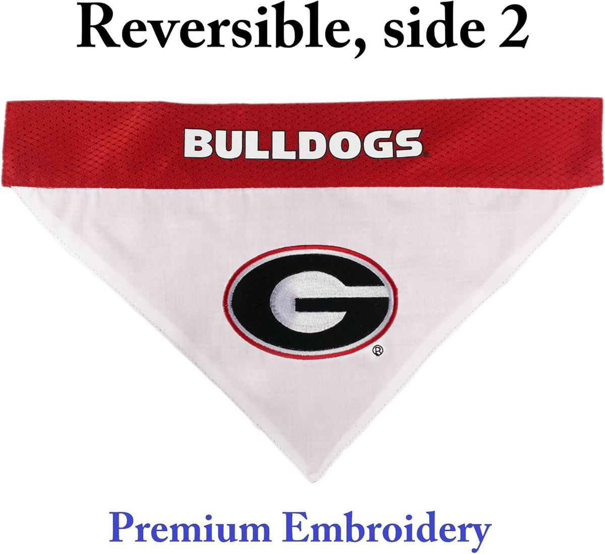 Pets First Collegiate Pet Accessories, Reversible Bandana, Georgia Bulldogs, Small/Medium