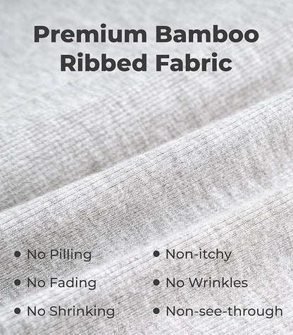 NACHILA Pajamas for Women-Viscose from Bamboo, Ribbed Racerback Tank Top Sexy Split Shorts Pajama Sets Cooling Sleep Cami Pjs