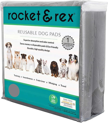 rocket & rex Premium XXL Non-Slip Washable Dog Playpen Mat (72"x72") | For whelping, potty training & travel. OEKO-TEX certified, chemical-free.