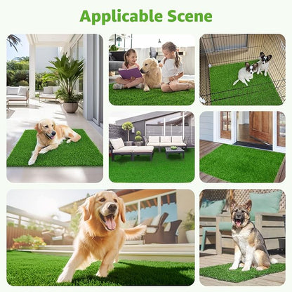 Artificial Dog Grass Pee Pad 39.4"x 31.5" 1 Pack, Fake Grass Potty Training | Easy to Clean, with Drainage, Reusable, Realistic, Pet-Friendly, Turf Grass Mat, for Apartment, Balcony, Indoor Outddor Use