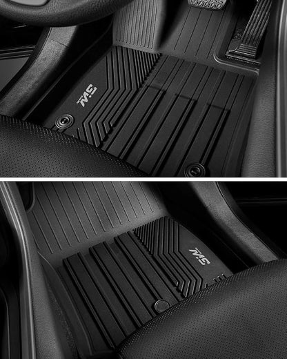 3W Floor Mats Fit Toyota Camry 2018-2024 FWD Only (Not for Hybrid or AWD), TPE All Weather Custom Fit Floor Liner, 1st and 2nd Row, Black(L/LE/SE/TRD/XLE/XSE)